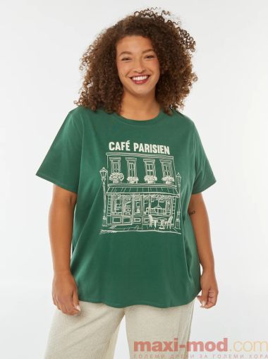 Голям размер дамска тениска 100% памук