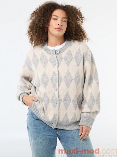 Дамска плетена жилетка голям размер