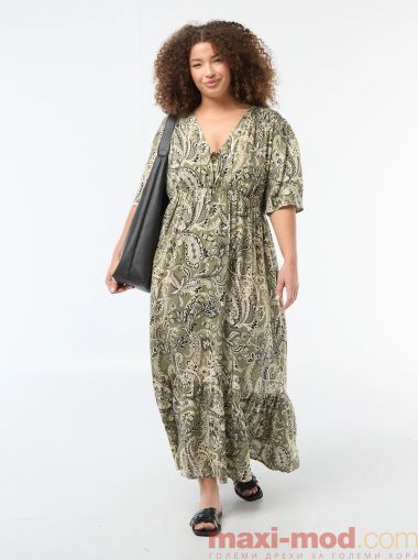 Еластична рокля с елегантен принт