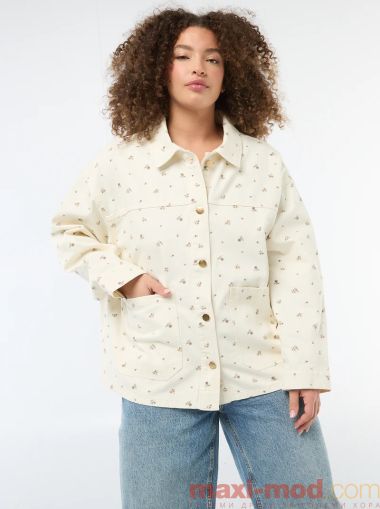 Голям размер дамско дънково яке