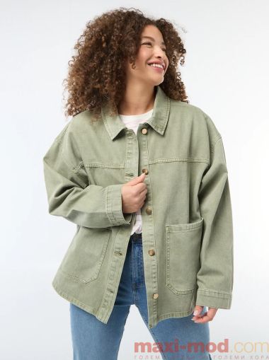 Голям размер дамско дънково яке