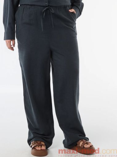 Дамски панталон с прав крачол от ленена смес