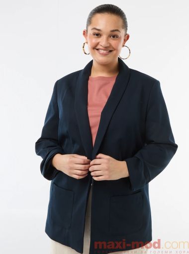 Дълго дамско сако с навити ръкави