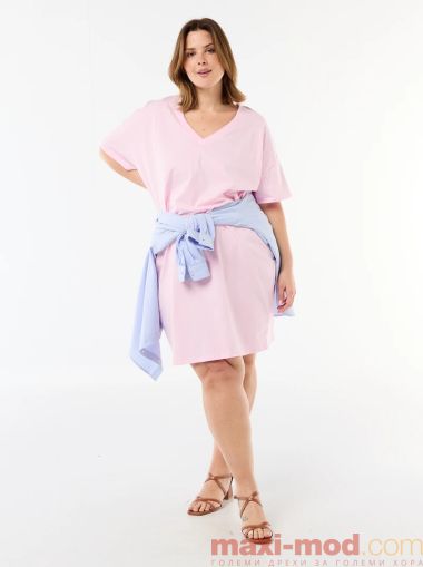 Рокля тип тениска с къс ръка