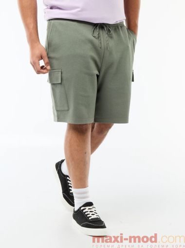 Мъжки бермуди от пике с карго джобове