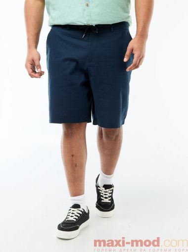 Голям размер мъжки ленени бермуди