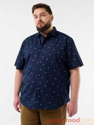 Голям размер мъжа риза с къс ръкав