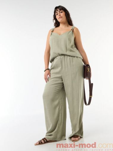 Широки панталони от ленена смес 