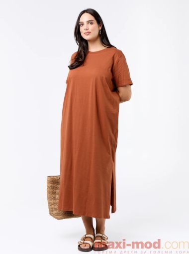 Рокля тип тениска с къс ръка