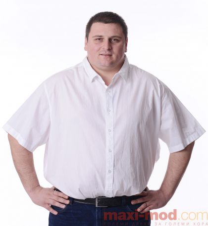 Мъжка риза с къс ръкав-макси размер