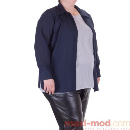 Дамска риза с дълъг ръкав голям размер