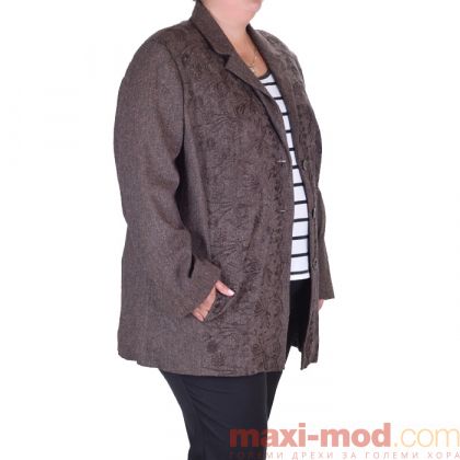 Макси размер елегантно дамско сако с бродерия