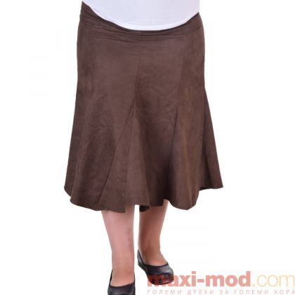 Дамска пола от еко кожа макси размер