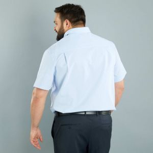 Мъжка риза с къс ръкав макси размер