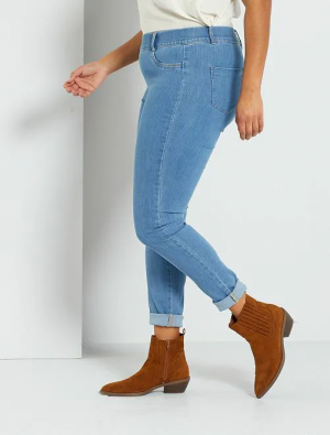 Ластични дамски дънки макси размер