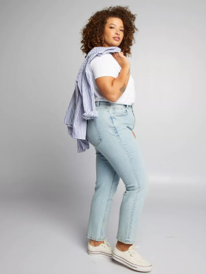 Широки дамски дънки макси размер