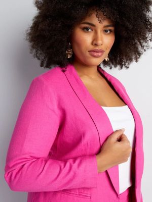 Голям размер дамскo ленено сако