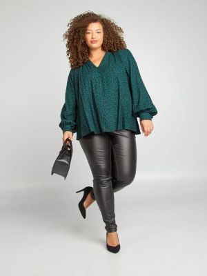 Дамски кожен панталон голям размер