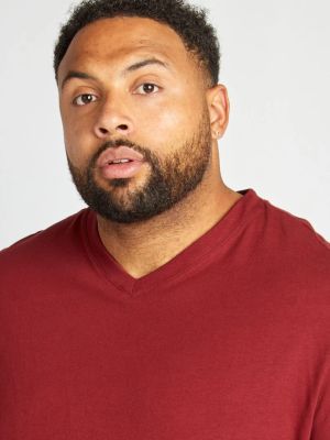 Тениска от трико с V-образно деколте