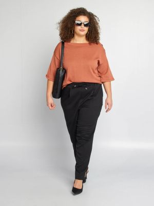 Голям размер дамска плетена блуза с 3/4  ръкав