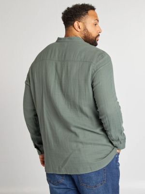 Риза Dobby с мандаринена яка