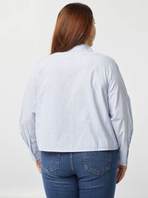 Раирана риза с ажурна бродерия 