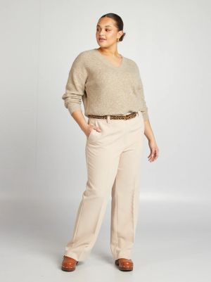 🧶 Дамски пуловер с V-образно деколте – до 6XL