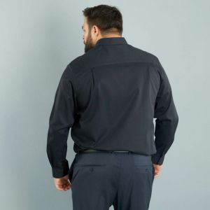 Голям размер мъжка черна риза