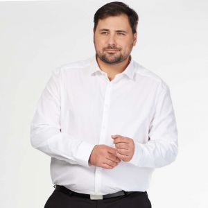 Мъжка класическа бяла риза – до 10XL