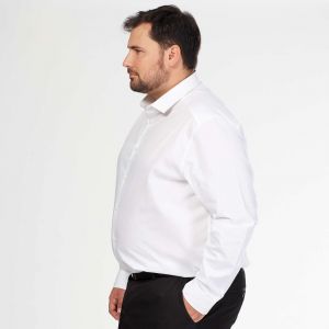 Мъжка класическа бяла риза – до 10XL