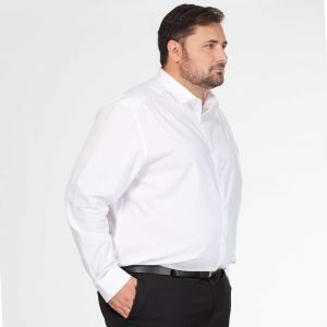 Мъжка класическа бяла риза – до 10XL