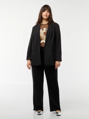 Прав ленен панталон с ластик на талията