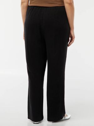 Прав ленен панталон с ластик на талията