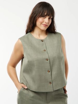 Голям размер дамска жилетка без ръкави