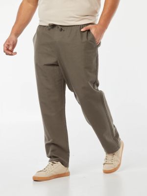 Широки ленен панталон голям размер