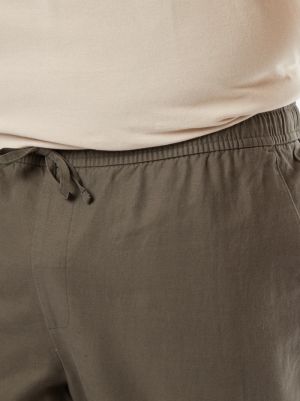 Широки ленен панталон голям размер