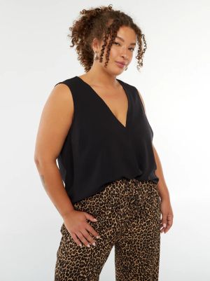 Голям размер дамска туника без ръкави