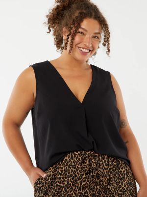 Голям размер дамска туника без ръкави