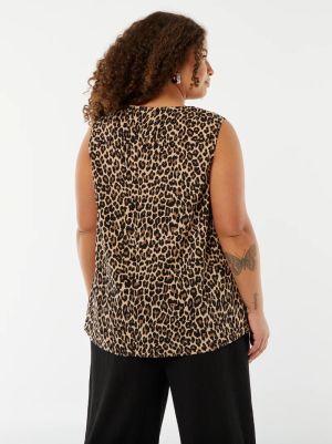 Голям размер дамска туника без ръкави