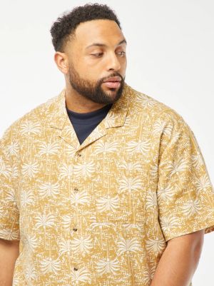 Ленена риза с къс ръкав голям размер