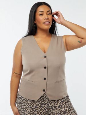 Голям размер дамска жилетка без ръкави