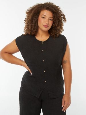 Туника без ръкави с вафлена плетка