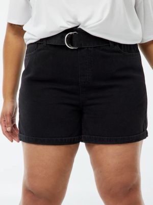 Къси дамски дънки с висока талия