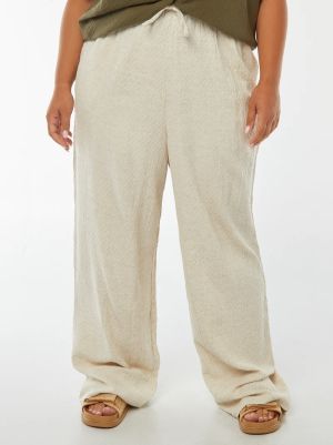 Широки ленен панталон голям размер