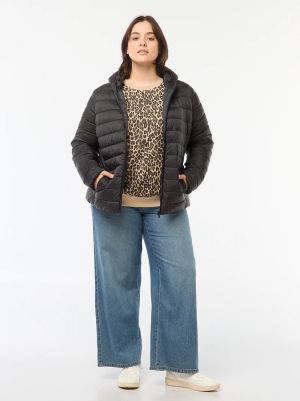 Дамско пухено яке с качулка 