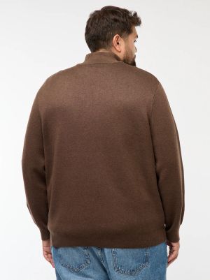 Голям размер мъжки пуловер с висока яка