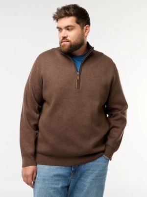 Голям размер мъжки пуловер с висока яка