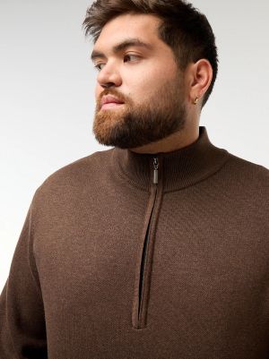 Голям размер мъжки пуловер с висока яка