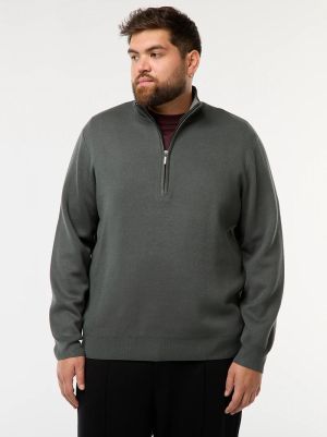 Голям размер мъжки пуловер с висока яка