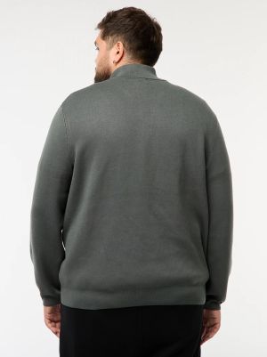 Голям размер мъжки пуловер с висока яка